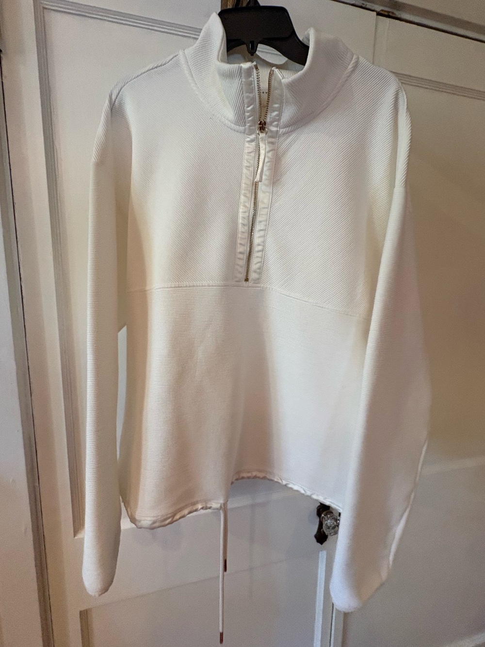 Varley Harding ribbed jersey sweatshirt, white, women’s sz Large